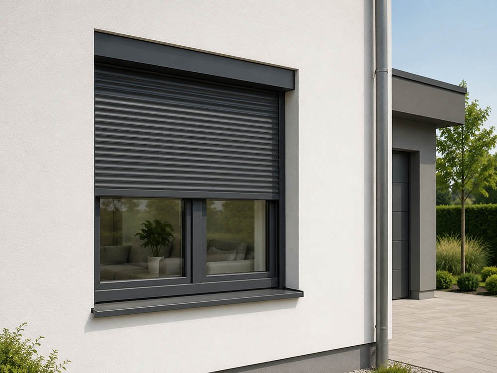 Fenster mit Rollladen von Altenhoff Fenster mit anthrazitfarbenem Rollladen an moderner Fassade von Altenhoff Türen- und Fenstertechnik in Hagen a.T.W.